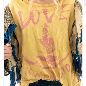 COPY - Magnolia Pearl “Love is My Religion” tee in marigold. Pristine condition…